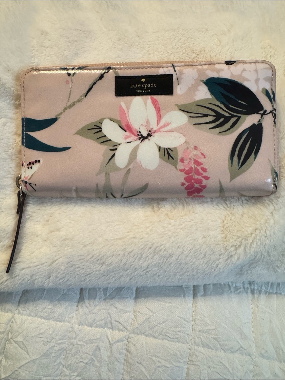 kate spade Pink Floral Zip-Around Wallet